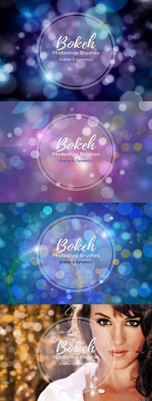 Designbundles - 15 Bokeh Photoshop Brushes abr. - Scatter & Dynamics - 247827