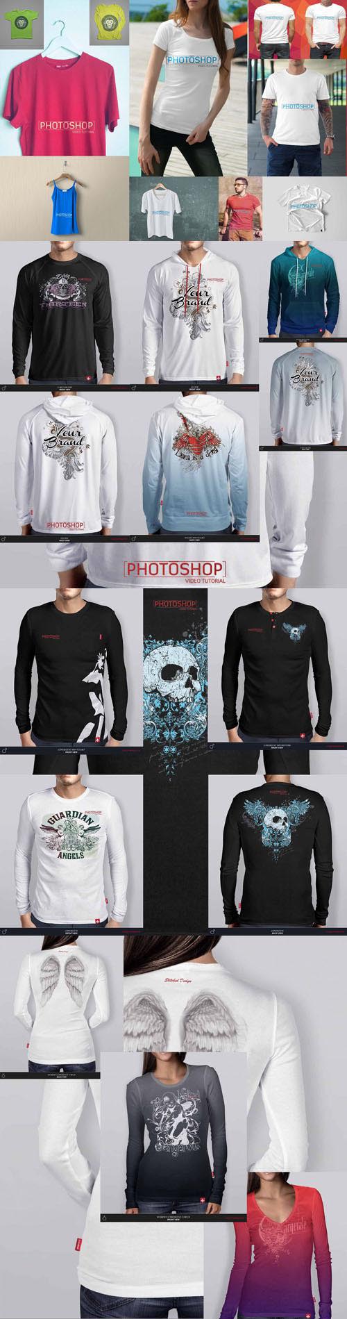 Best Awesome T-shirt & Long Sleeve PSD Mockups Collesction