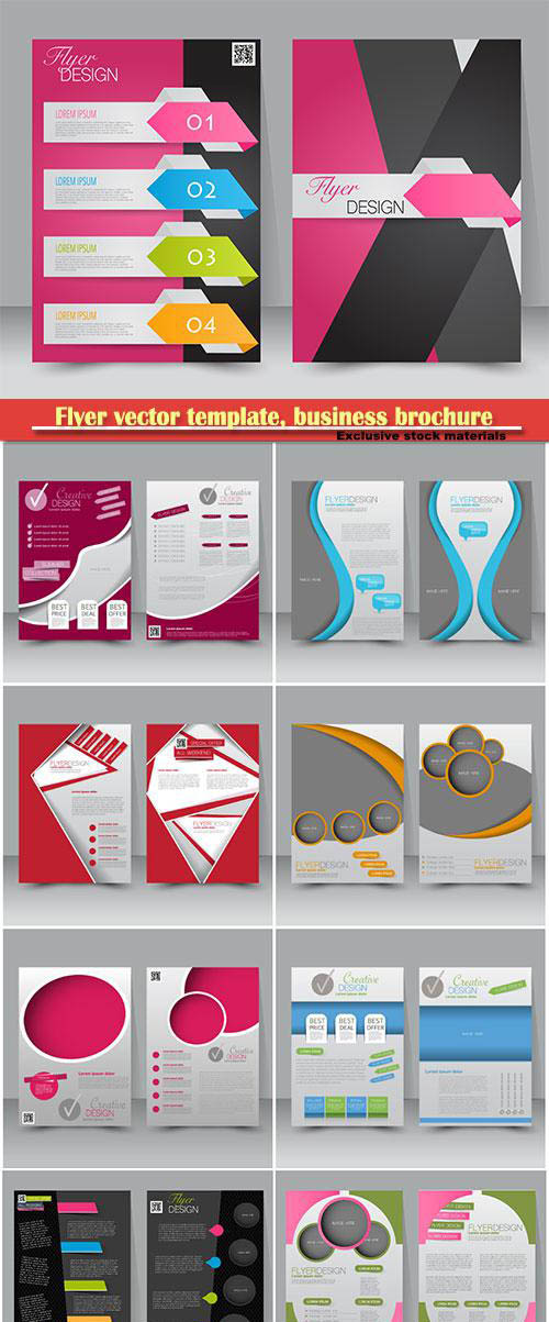 Flyer vector template, business brochure, magazine cover # 3