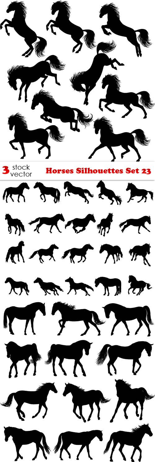 Horses Silhouettes Set 23