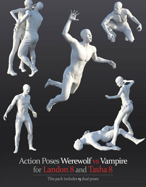 Action Poses Werewolf vs Vampire