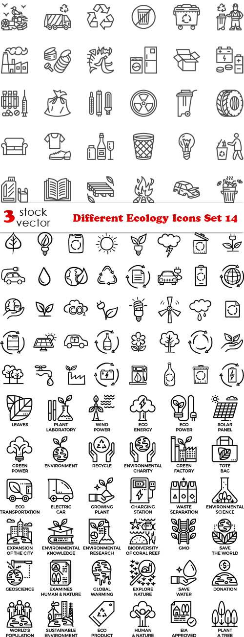 Different Ecology Icons Set 14