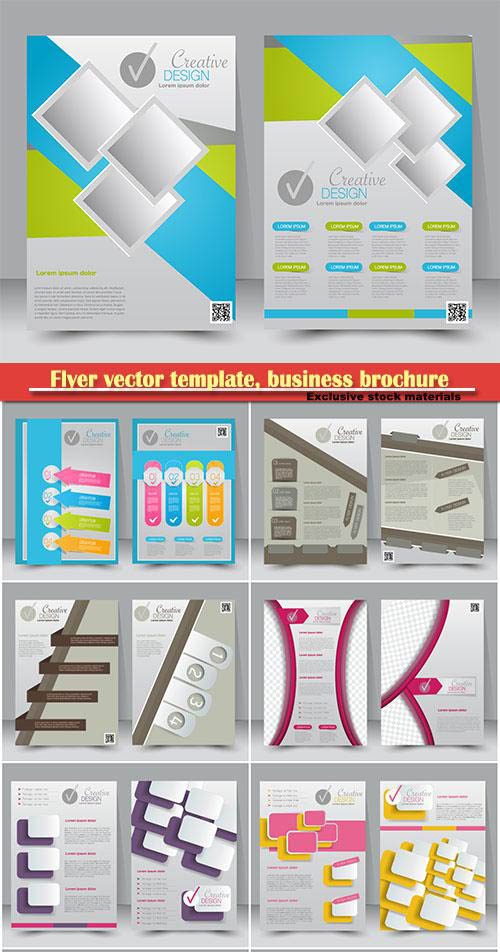 Flyer vector template, business brochure, magazine cover