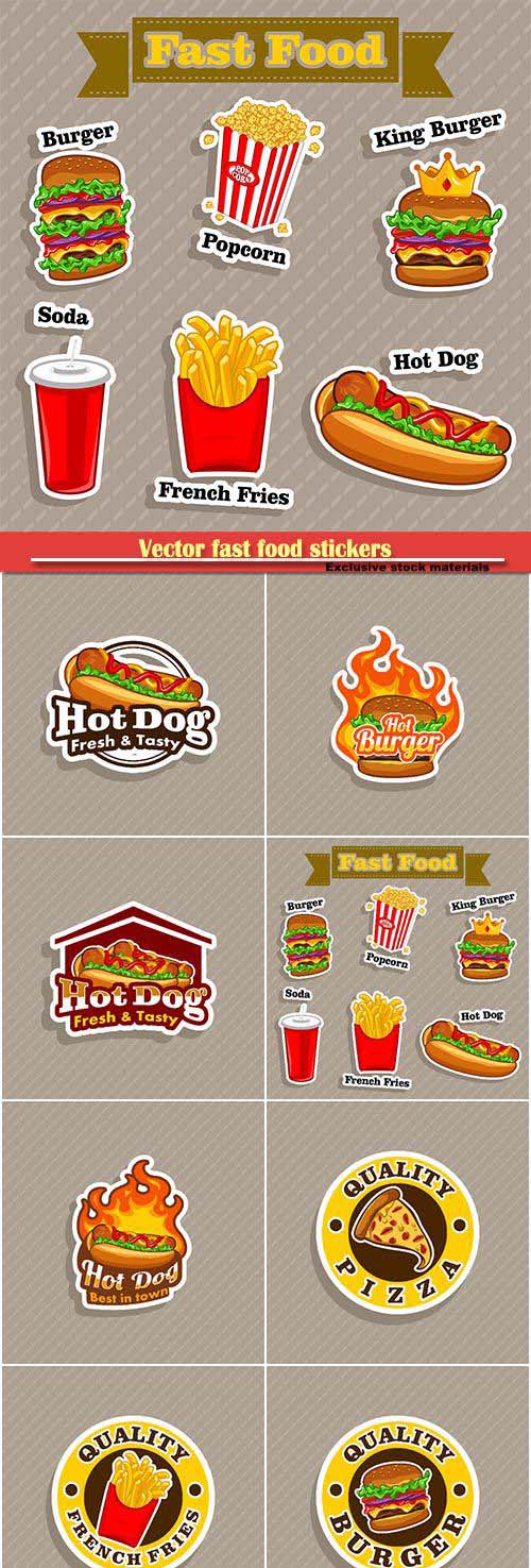 Vector fast food stickers