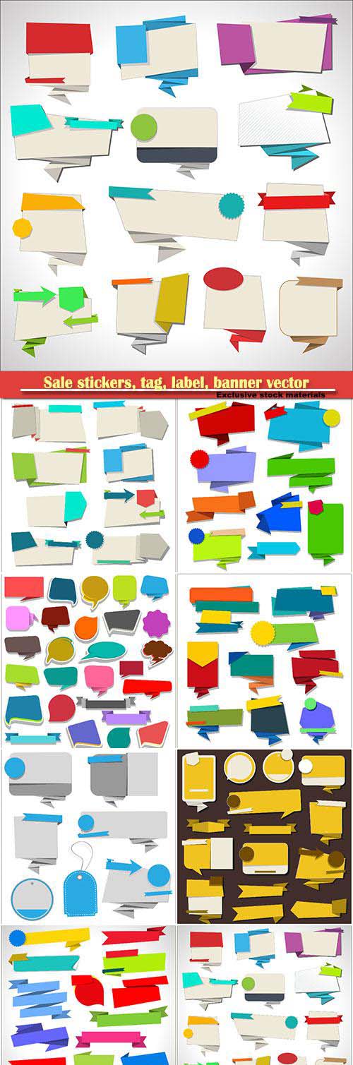 Sale stickers, tag, label, banner vector collection