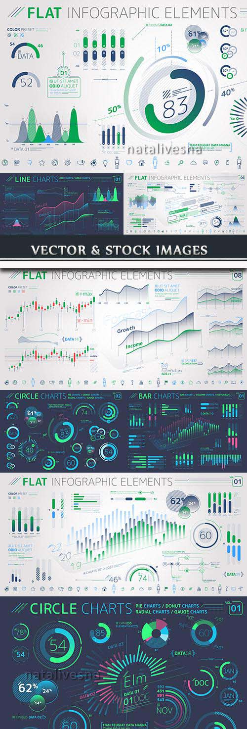 Business infographics options elements collection 54
