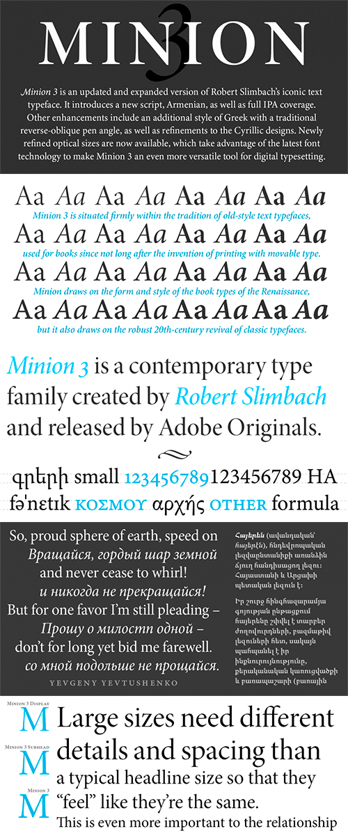 Minion 3 font family
