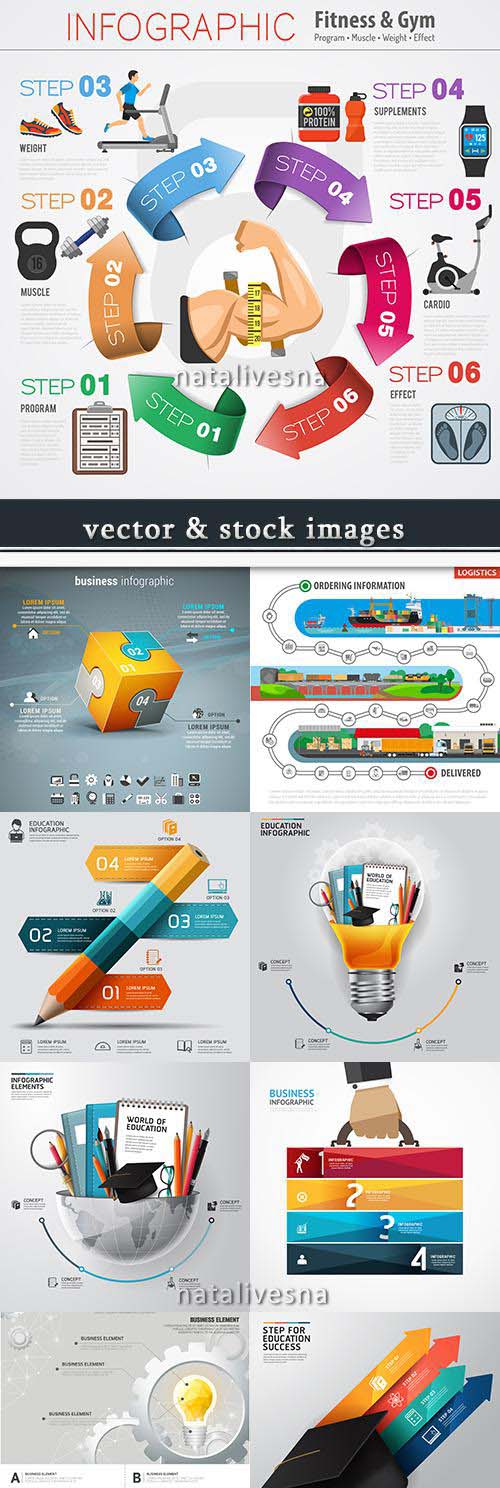 Business infographics options elements collection 57