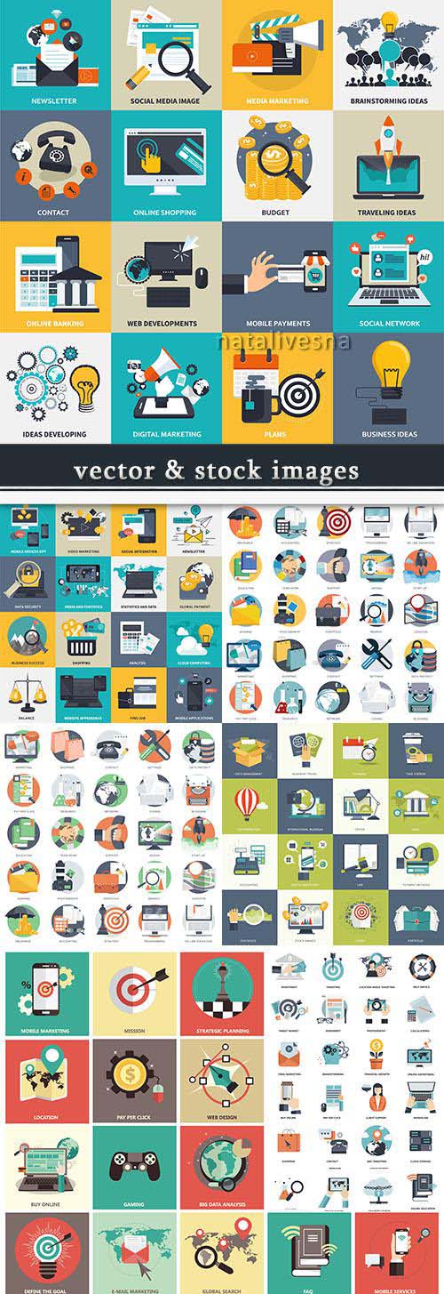 Business icon vector collection for design