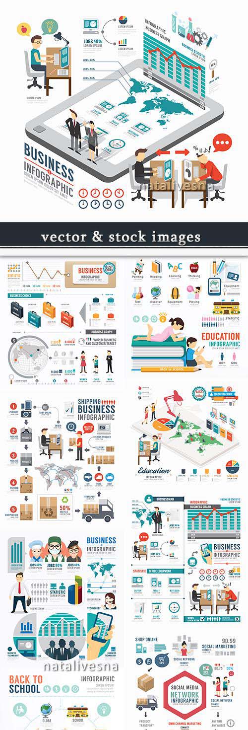 Business infographics options elements collection 55