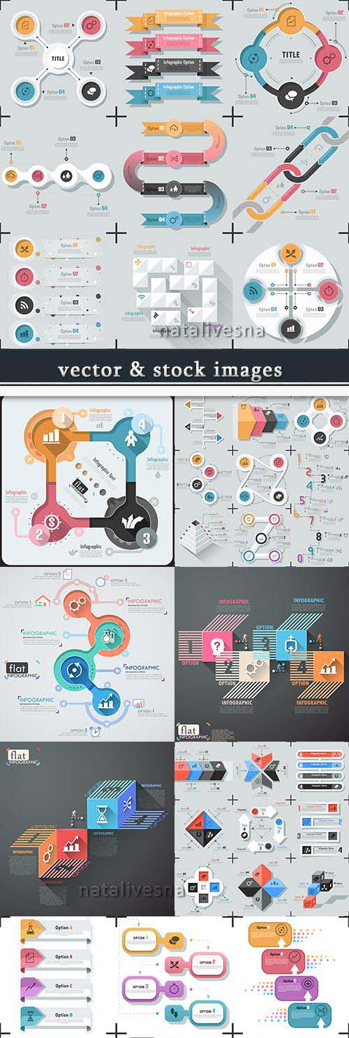 Business infographics options elements collection 56