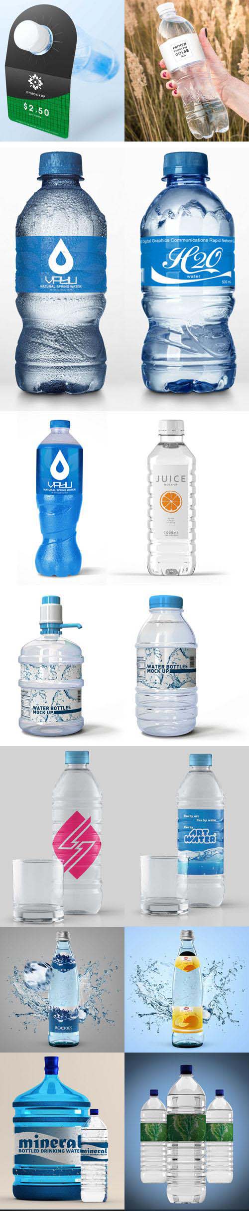 Huge Water Bottle PSD Mockups Collection