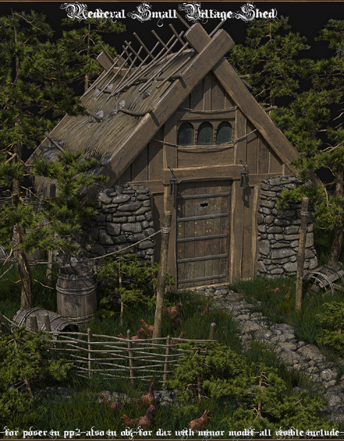 Medieval Small Village Shed