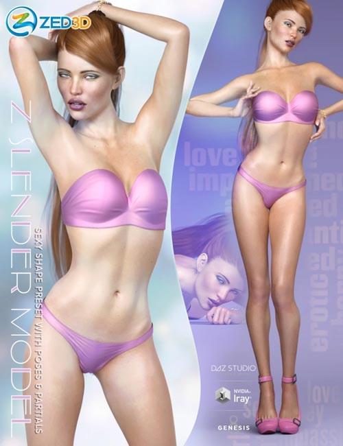 Z Slender Model Shape Preset and Poses for Genesis 8 Female