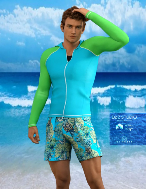 H&C Rash Guard Outfit for Genesis 3 Male