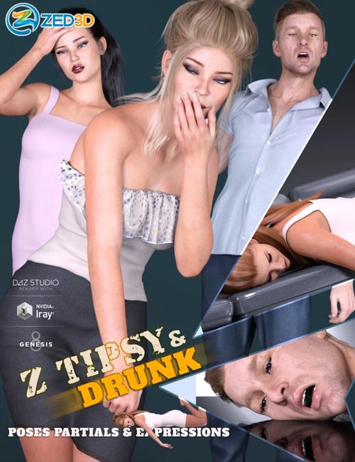 Z Tipsy and Drunk Poses and Expressions for Genesis 3 and 8