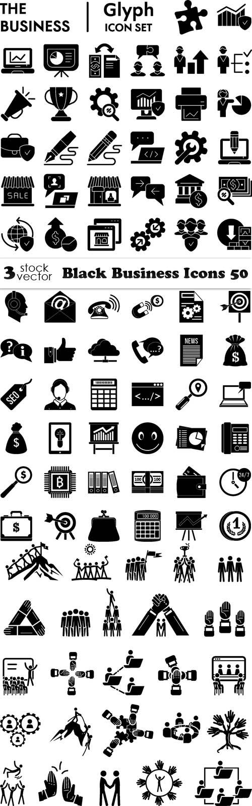 Black Business Icons 50