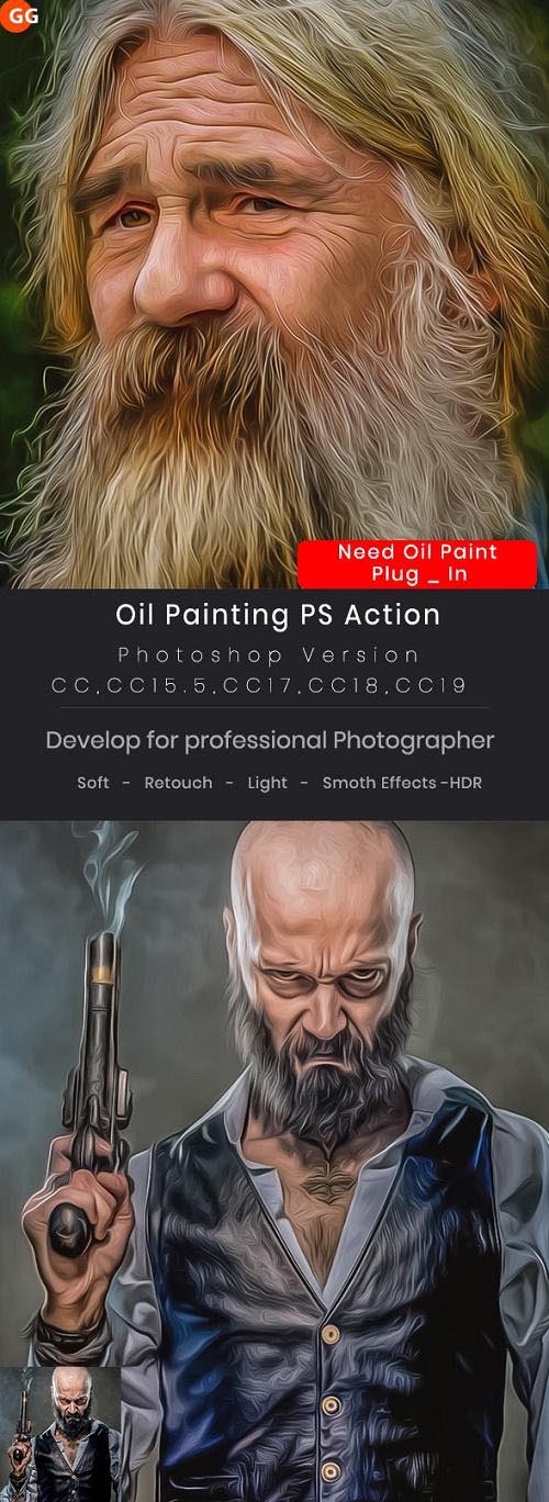 Oil Painting PS Action 23819541
