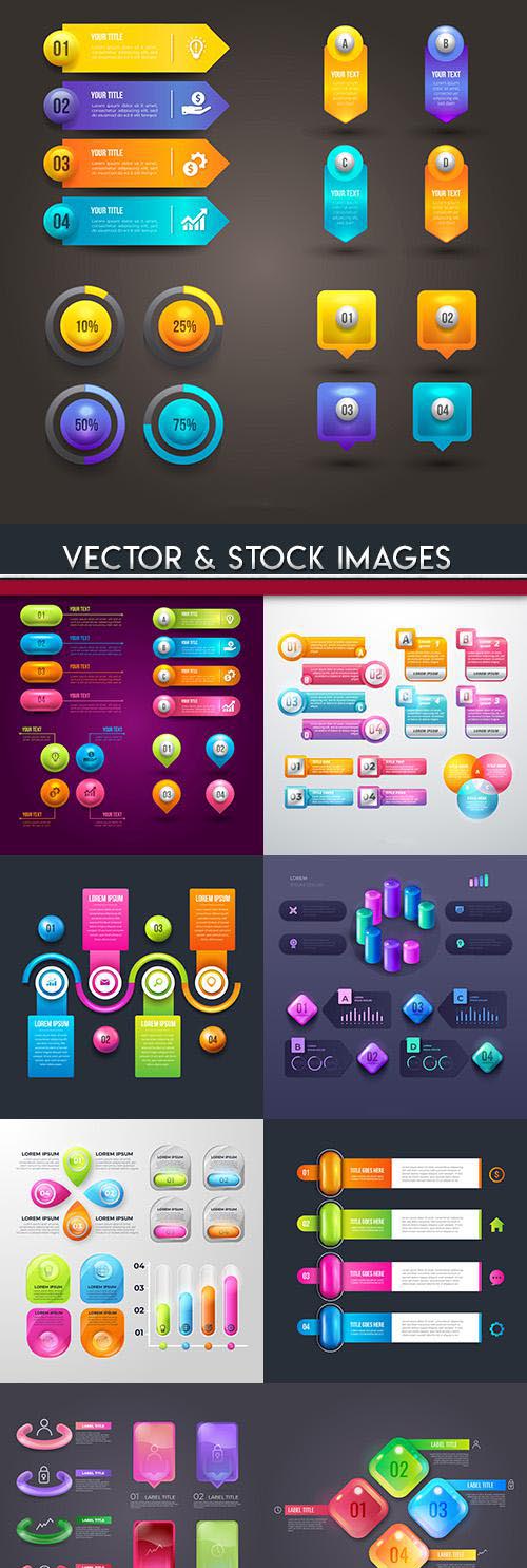Business infographics options elements collection 68