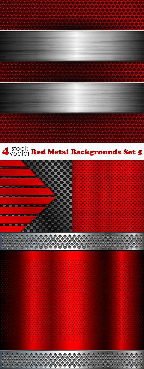 Red Metal Backgrounds Set 5