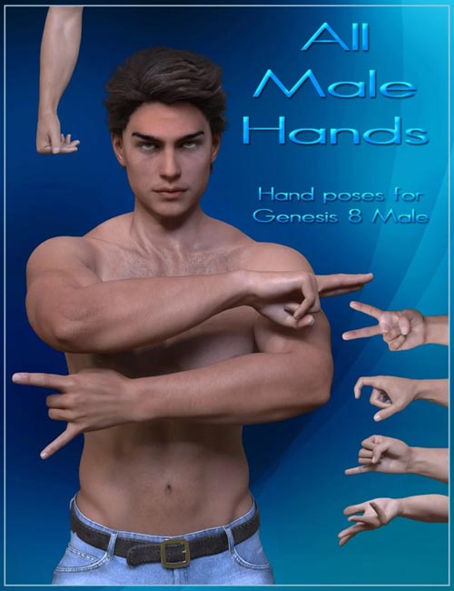 All Male Hands - Hands Poses for Genesis 8 Male