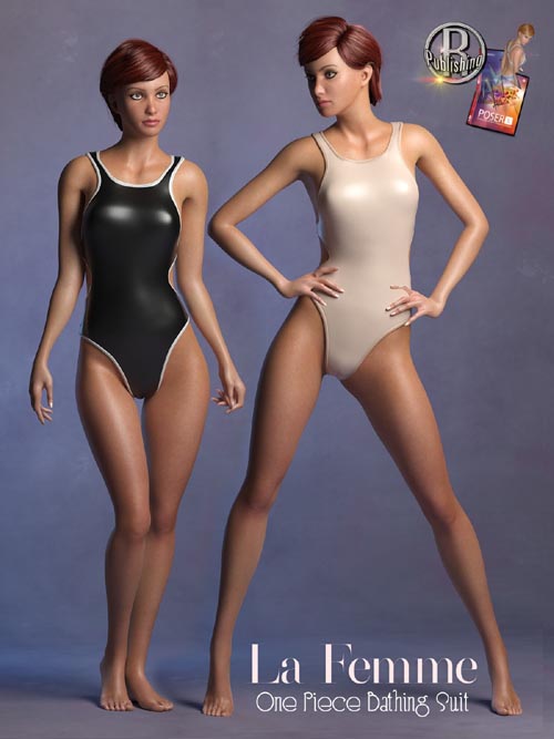 1 Piece Bathing Suit for La Femme for Poser 11