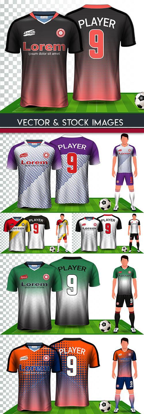 Soccer uniform football player with number mockup design