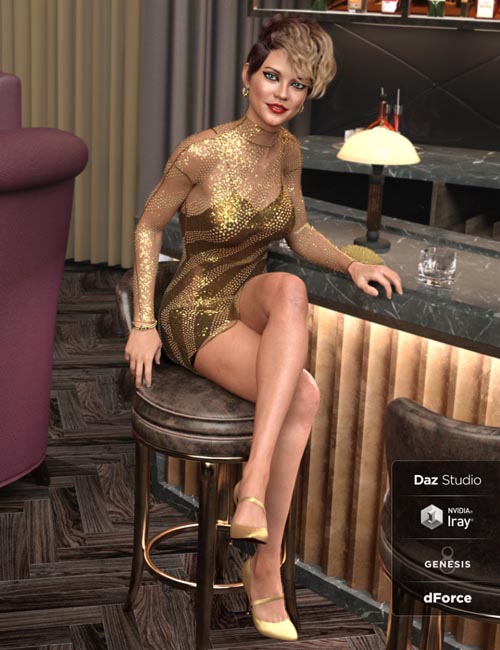 dForce Lacey Dress for Genesis 8 Female(s)