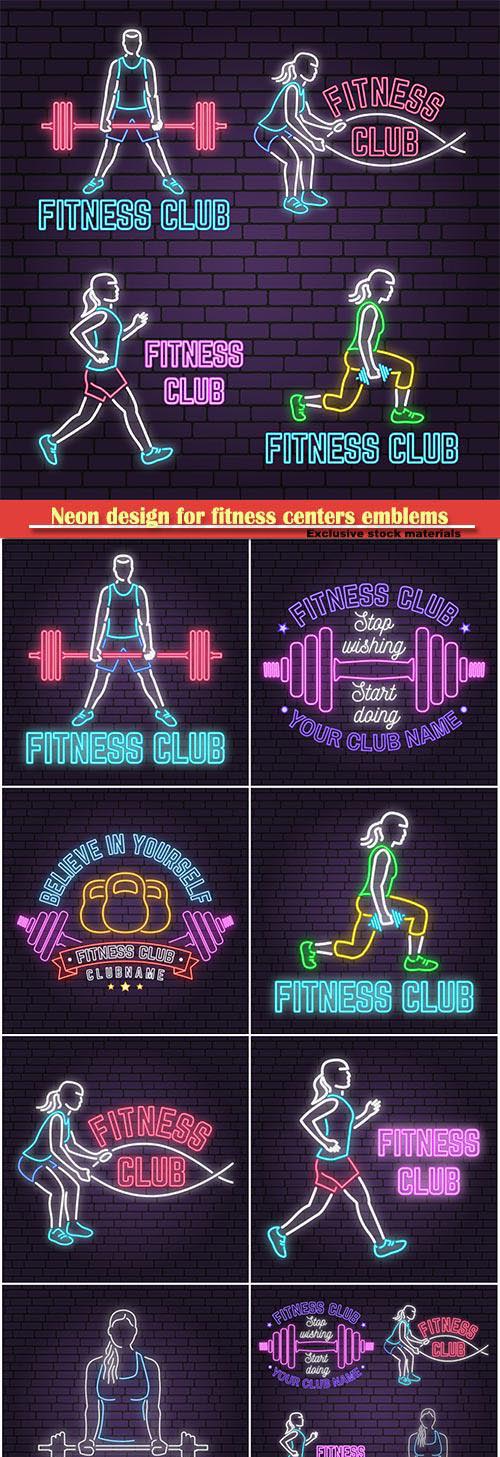 Neon design for fitness centers emblems, gym signs » Daz3D and Poses ...