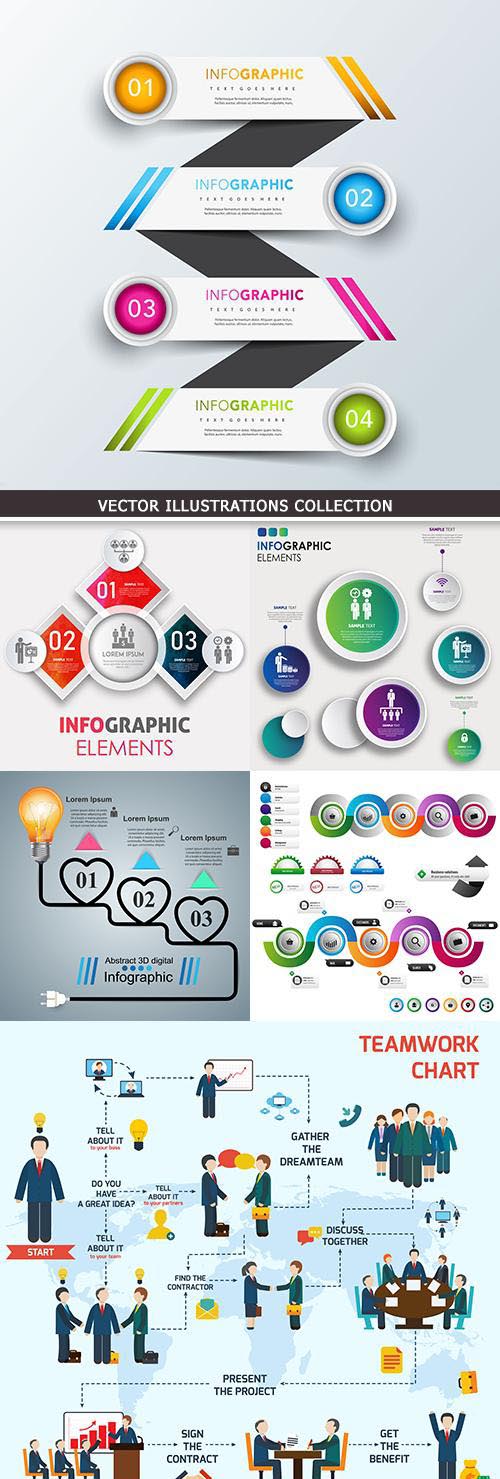 Business infographics options elements collection 33