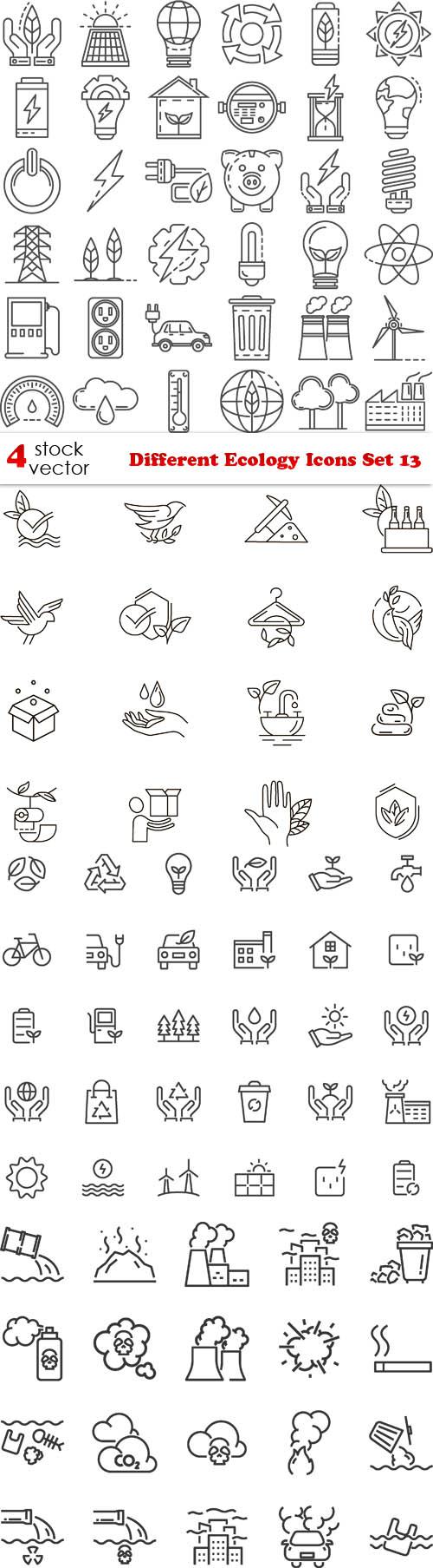 Different Ecology Icons Set 13