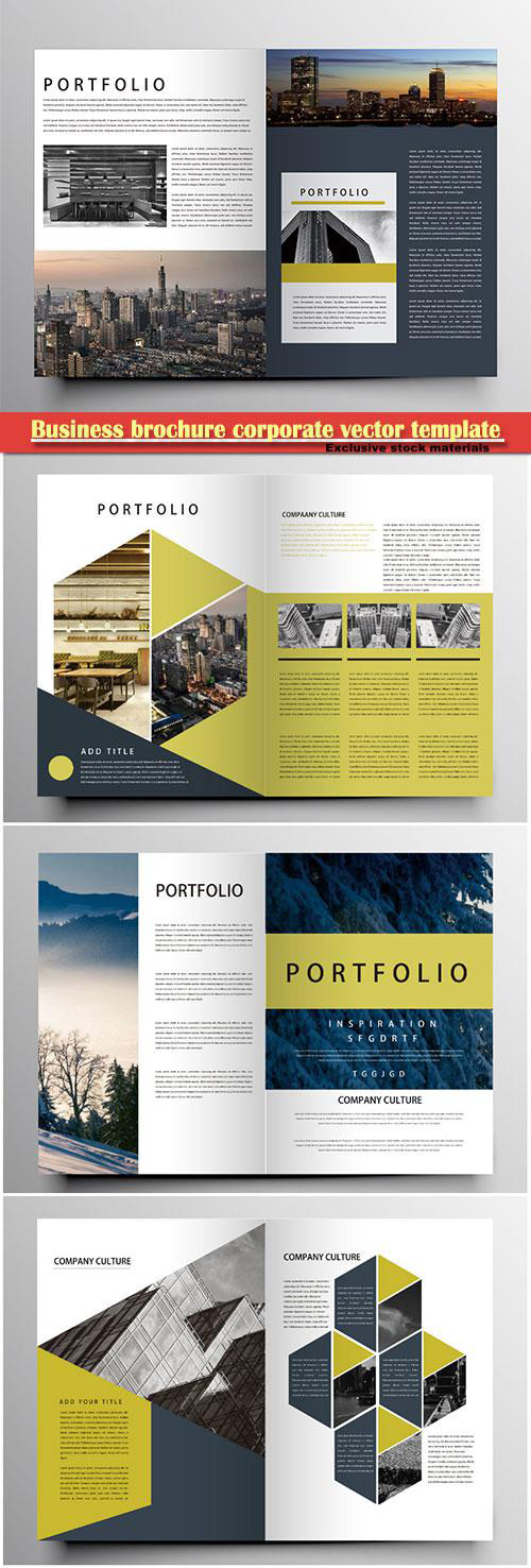Business brochure corporate vector template, magazine flyer mockup # 32