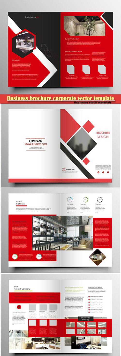 Business brochure corporate vector template, magazine flyer mockup # 31