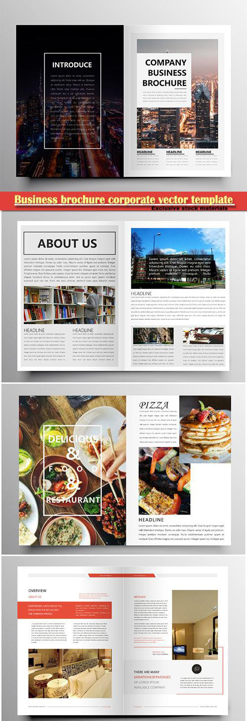 Business brochure corporate vector template, magazine flyer mockup # 30