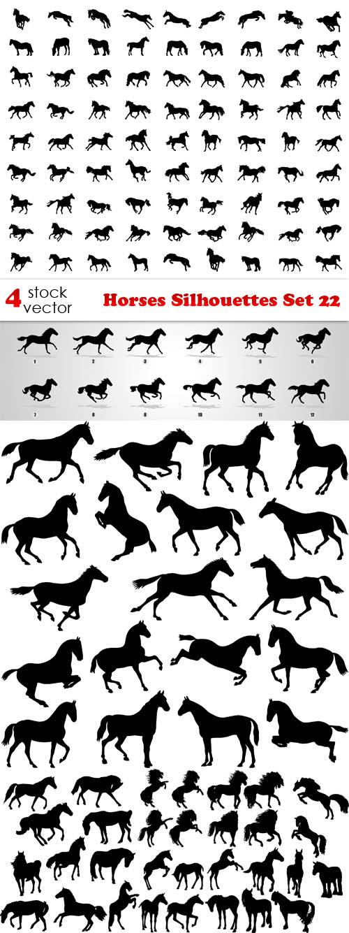 Horses Silhouettes Set 22