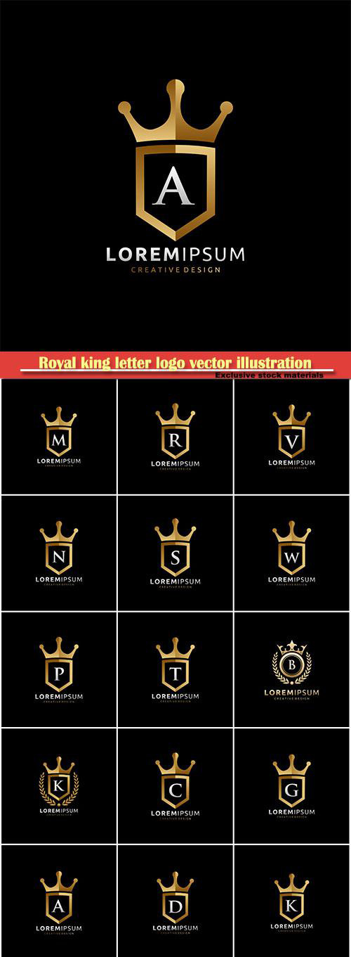 Royal King letter logo vector illustration