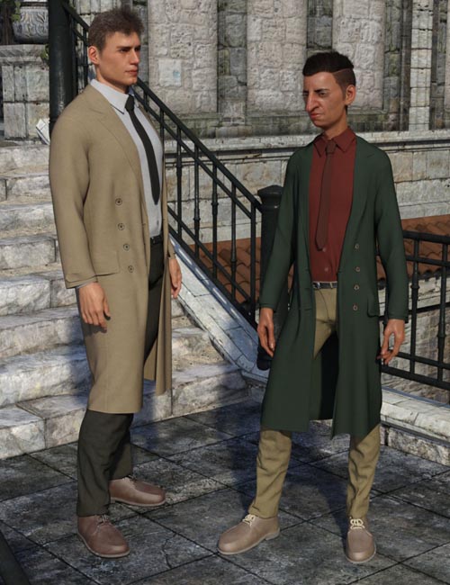dForce Trench Coat Outfit for Genesis 8 Male(s)