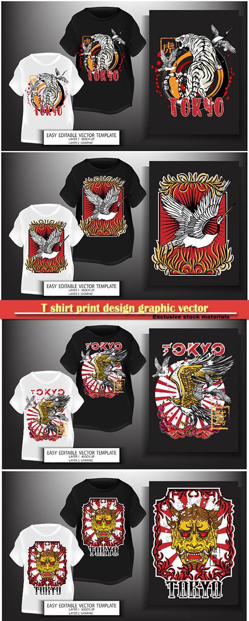 T shirt print design graphic vector illustration