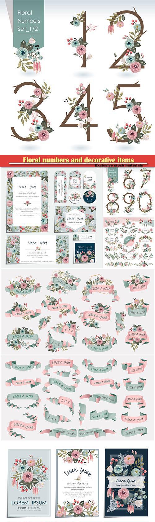 Floral numbers and decorative items for creativity