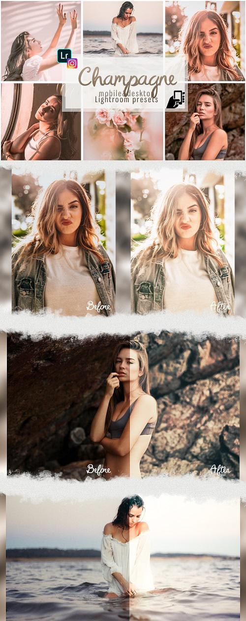 Champagne professional presets dng mobile pc pastel - 254640