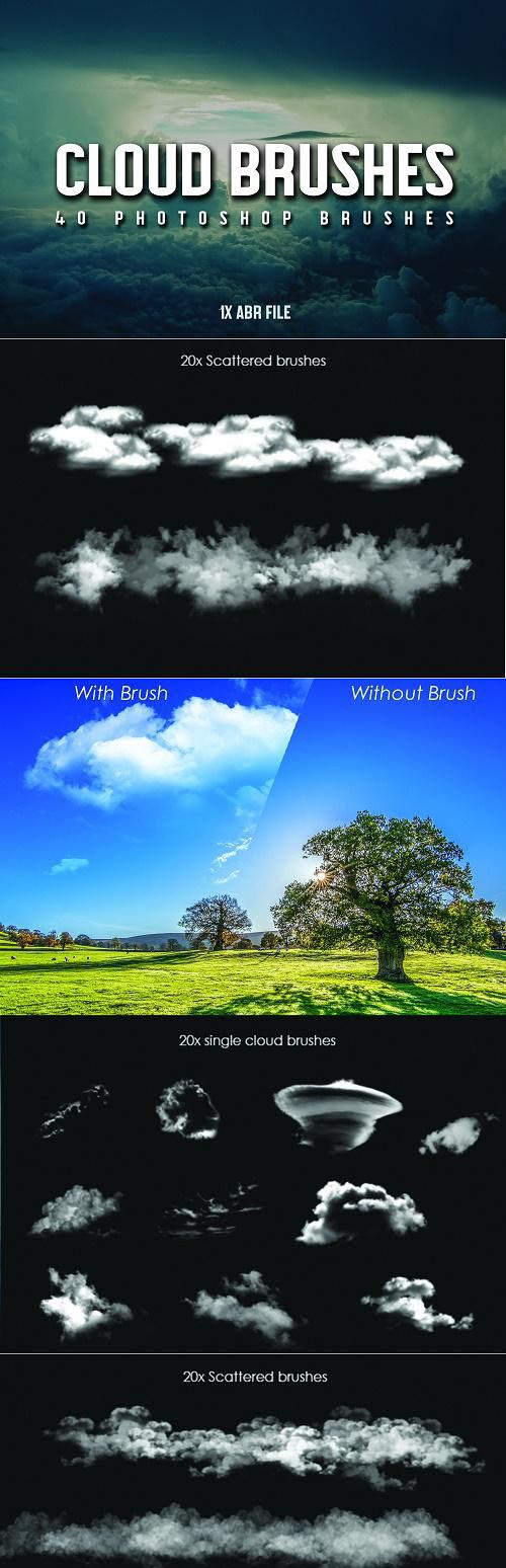 40 Cloud Brushes for Photoshop - 3799716