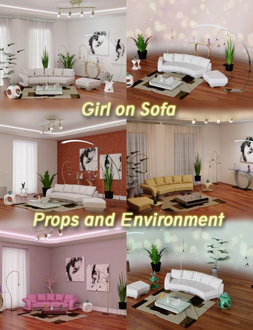Girl on Sofa Props and Environment