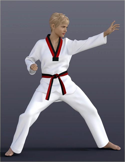 dForce H&C Taekwondo Suit for Genesis 8 Female(s)