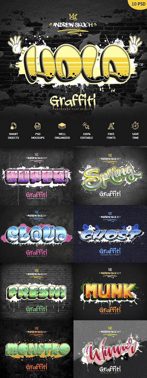 Graffiti Text Effects - 10 PSD - vol 3 24020992