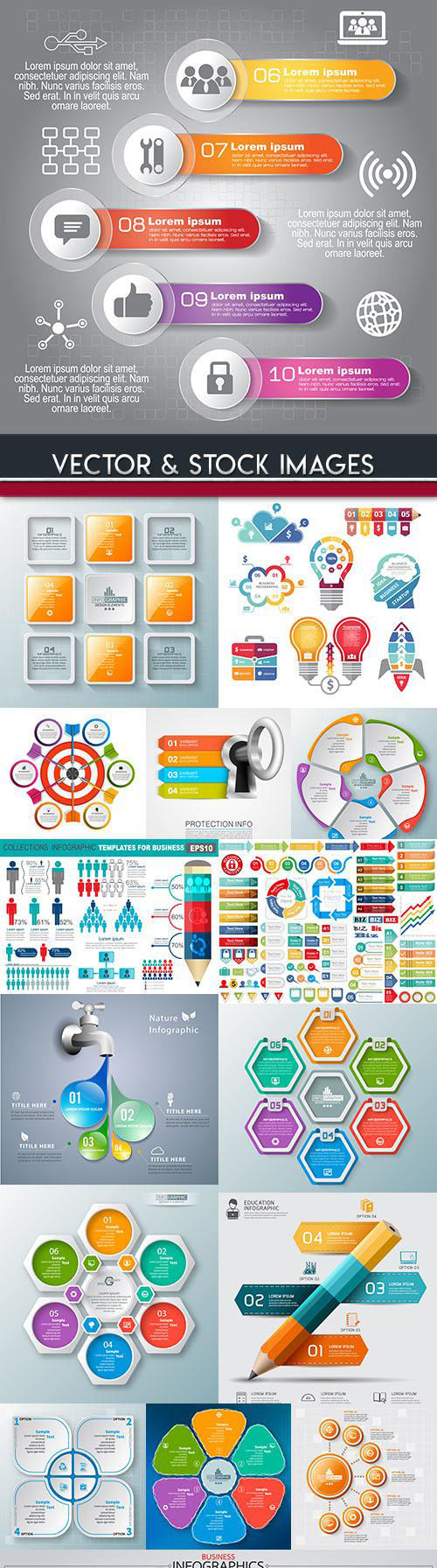 Business infographics options elements collection 87