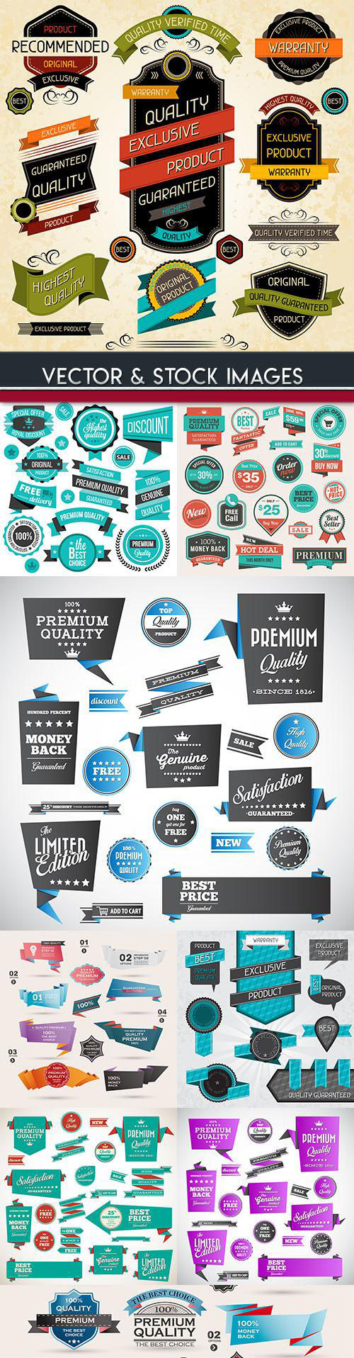 Premium quality golden badges and labels collection 28