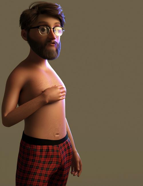 Toon Dad and Fatherly Beard and Accessories for Genesis 8 Male