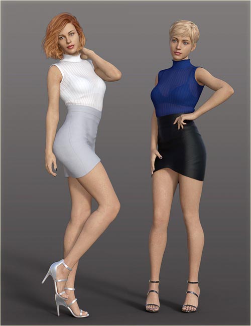 H&C Bandage Mini Skirt Outfit for Genesis 8 Female(s)