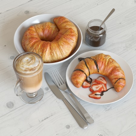 Breakfast with croissant