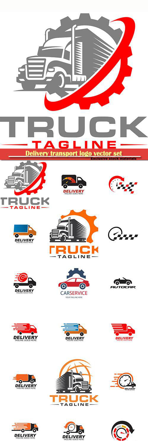 Delivery transport logo vector set